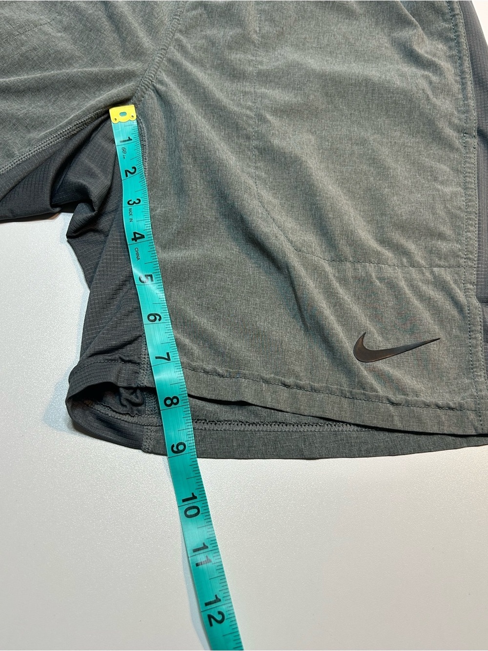 Nike Flex Yoga Training Shorts Grey Heather Black Mesh Panels - Picture 7 of 8